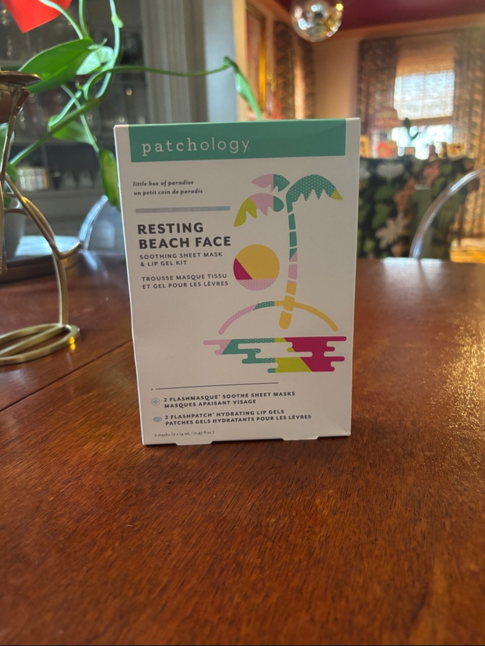 Patchology Resting Beach Face Soothing Sheet Mask & Lip Kit - White/Teal/Pastel